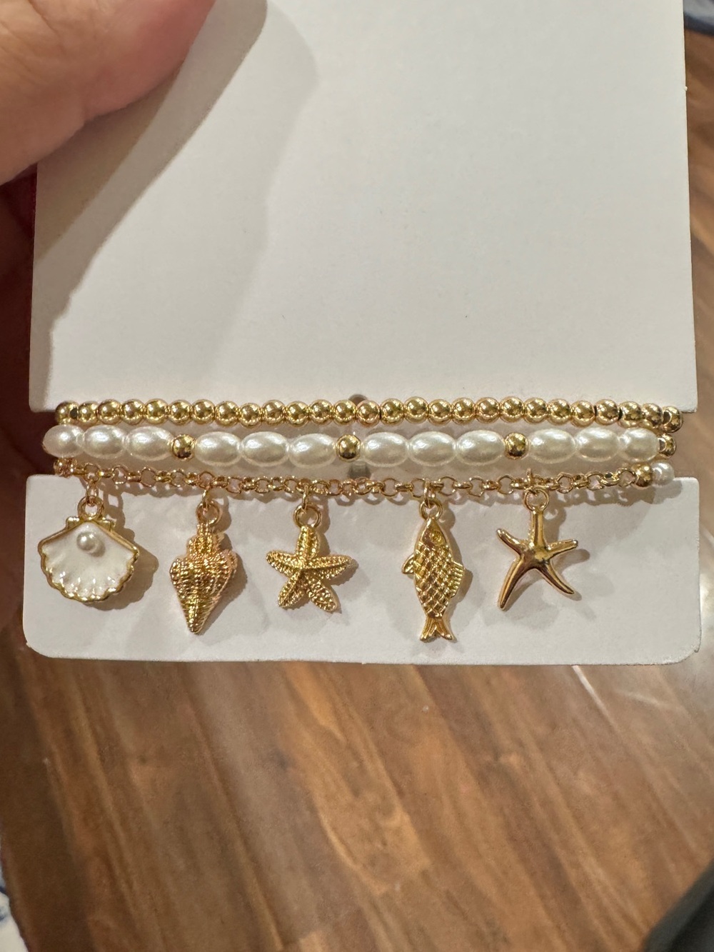 Pearl Beach Charm Bracelet Set